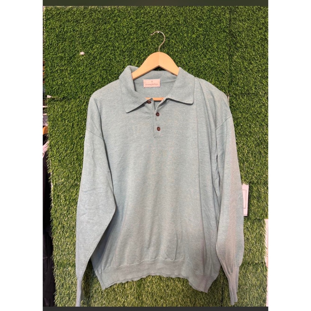 Ermenegildo Zegna Light Green Polo Sweater